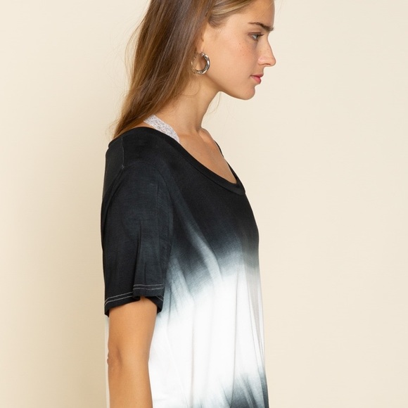 Hand Dip Dyed Felt Soft Knit Top. - Picture 3 of 9